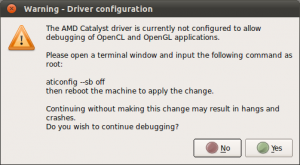 Warning - Driver configuration_101
